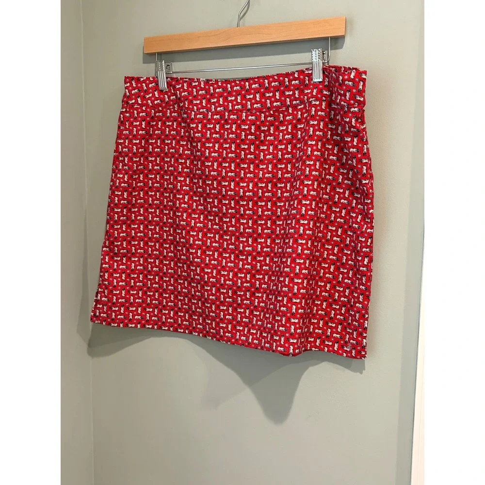 IZOD Golf‎ Skort Womens 14 Red Golf Bag Print Active Skirt Mini Shorts Athletic
